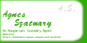 agnes szatmary business card